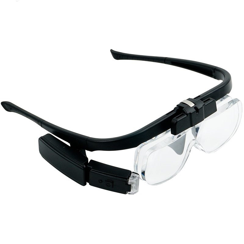 Wearable LED Magnifying Glasses with Adjustable Light and Replaceable Lenses