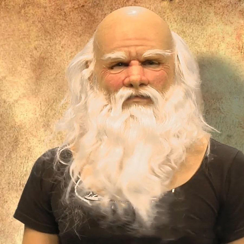 Natural Latex Bearded Costume Mask for Adults, Fits Heads up to 62 cm