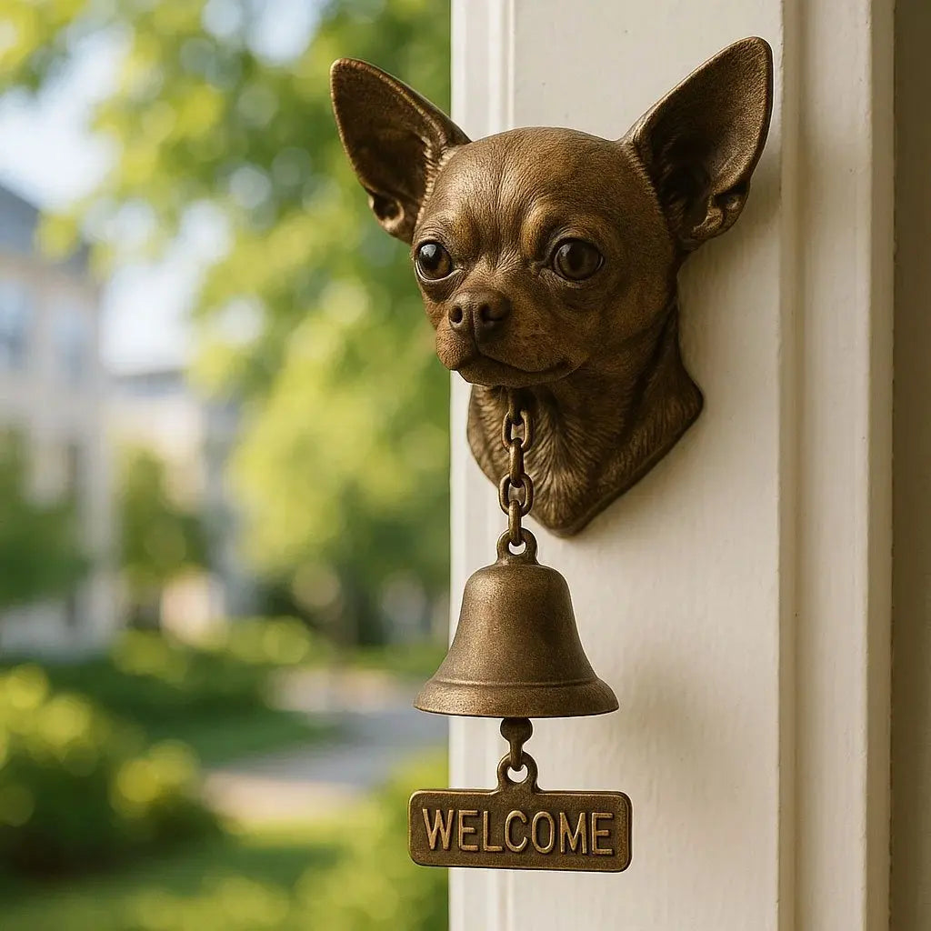 German Shepherd Bronze-Finish Wall Bell, 27 x 13 cm