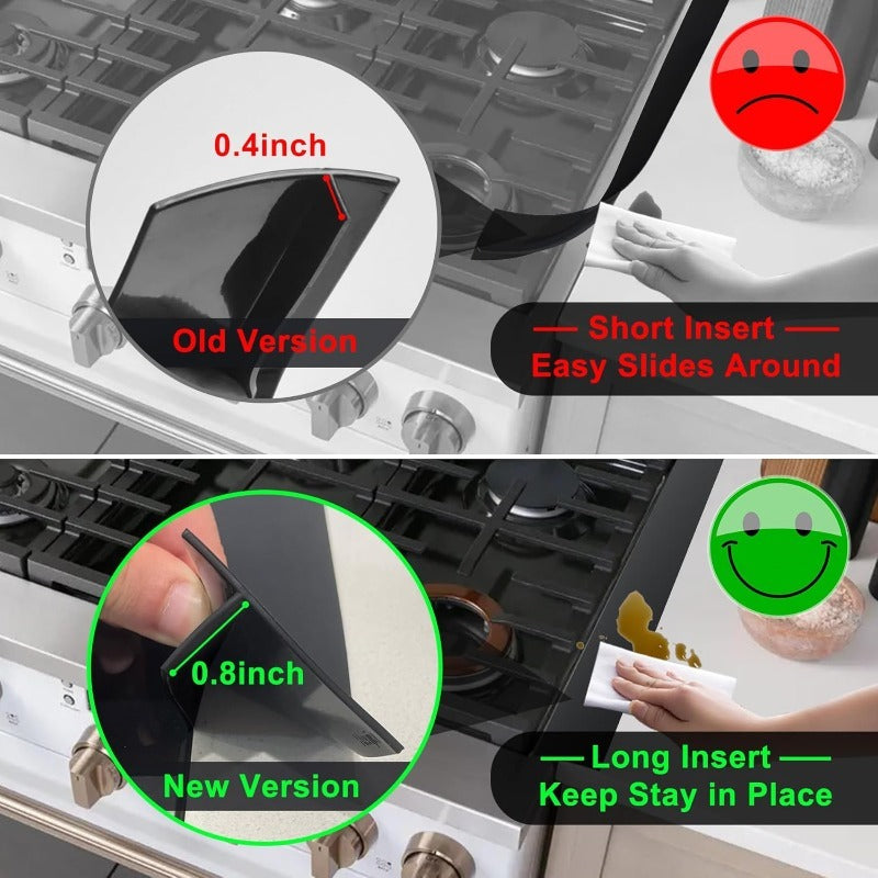 Silicone Stove Gap Covers, 21 in or 25 in, Trim-to-Fit