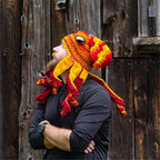 Crochet Octopus Hat with Wavy Tentacles, Large Eyes, Wool, 450g