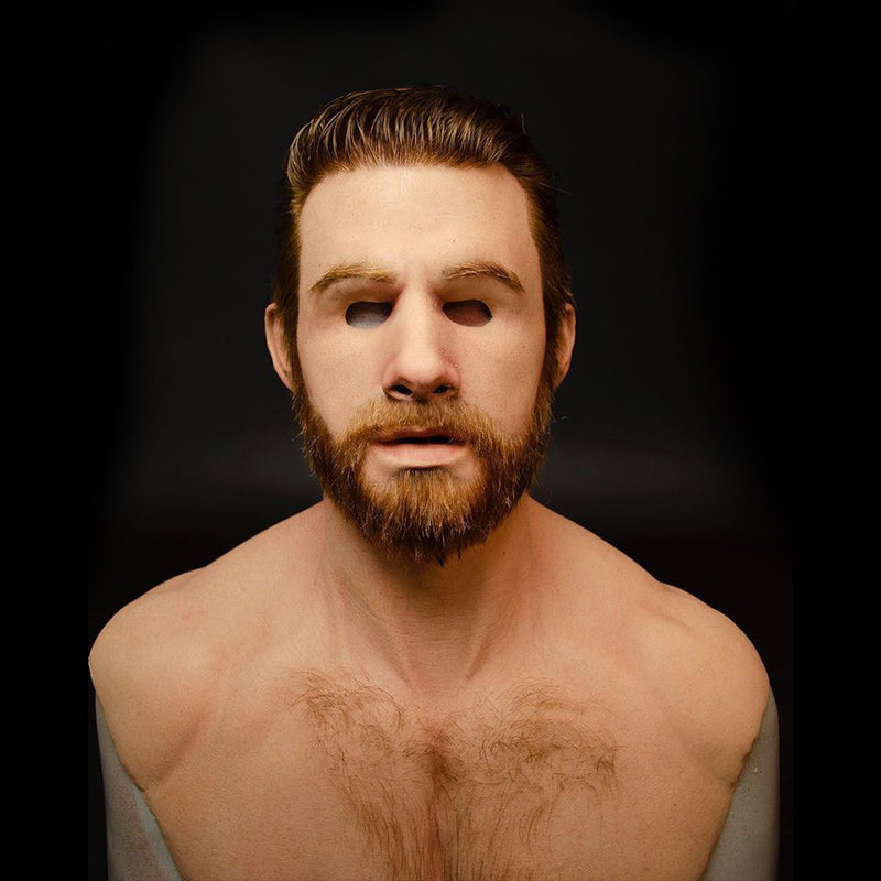 Natural Latex Bearded Costume Mask for Adults, Fits Heads up to 62 cm