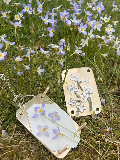 Mini Flower Press, 35 × 50 mm, Silver Sheet and Brass Details