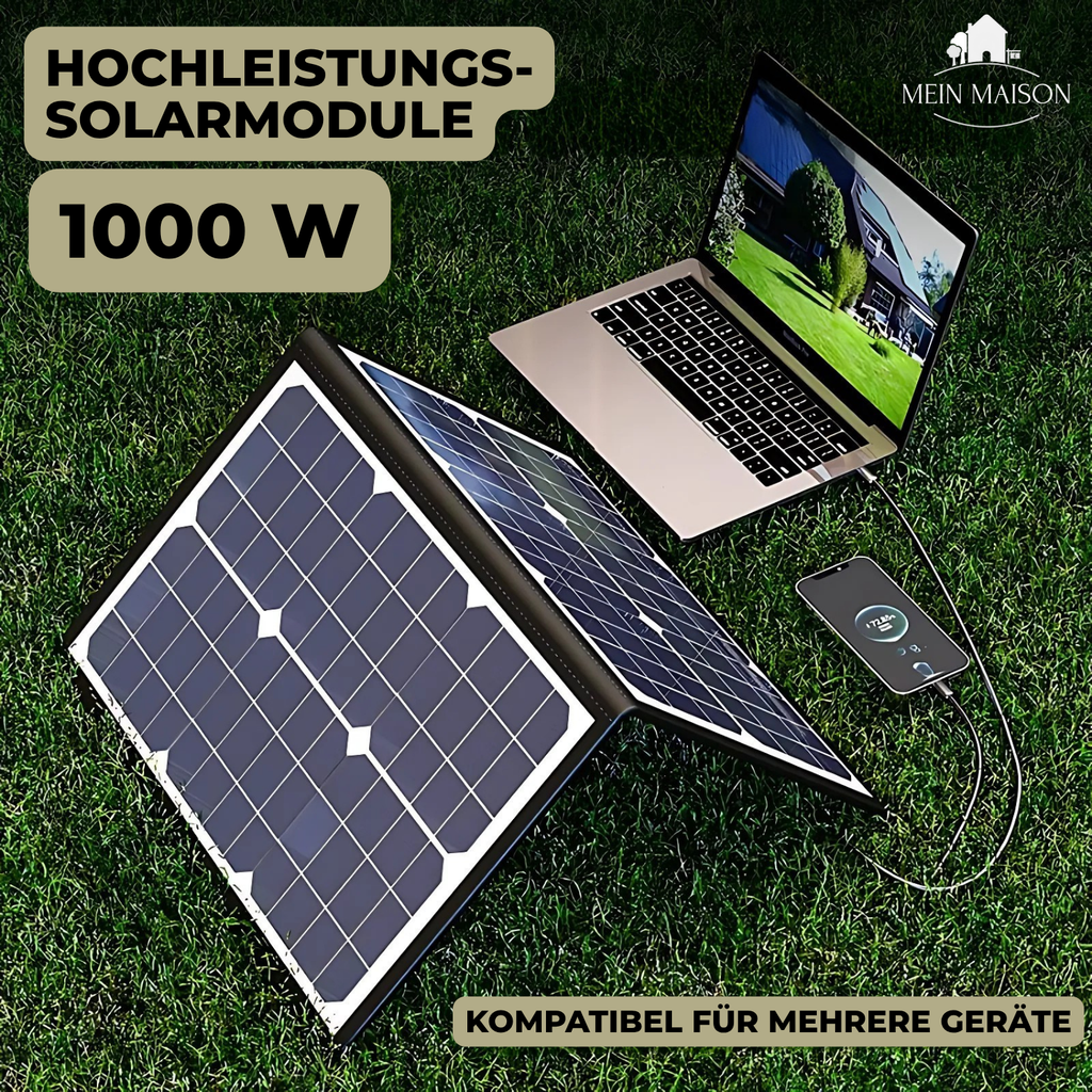1000W Foldable Monocrystalline Solar Panel with MPPT for Camping, view 2