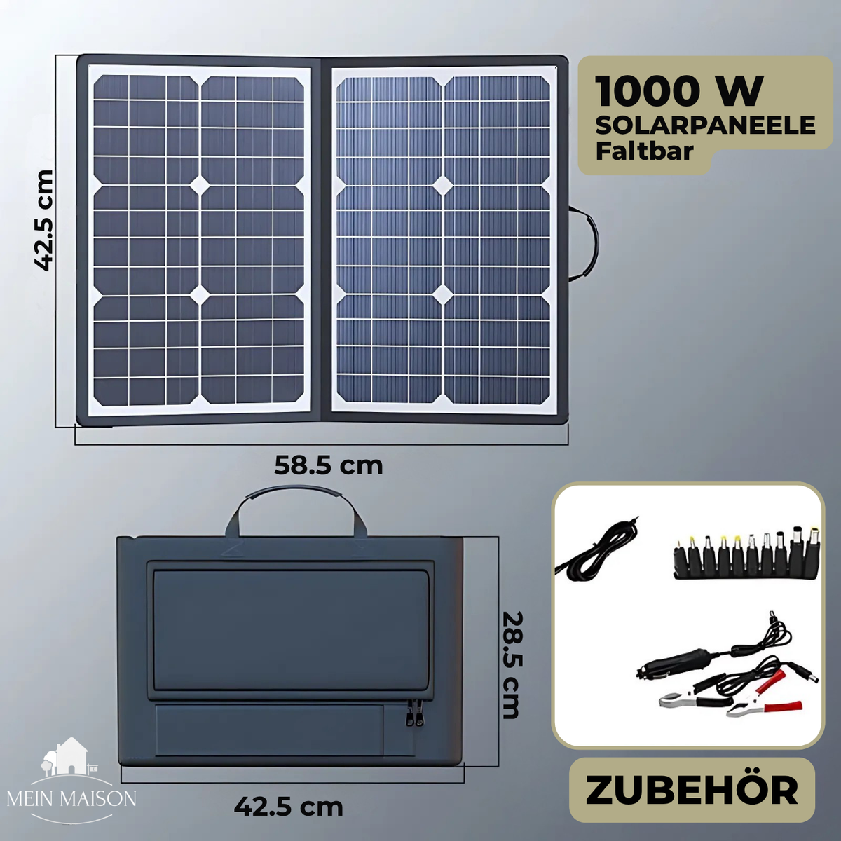 1000W Foldable Monocrystalline Solar Panel with MPPT for Camping, view 5