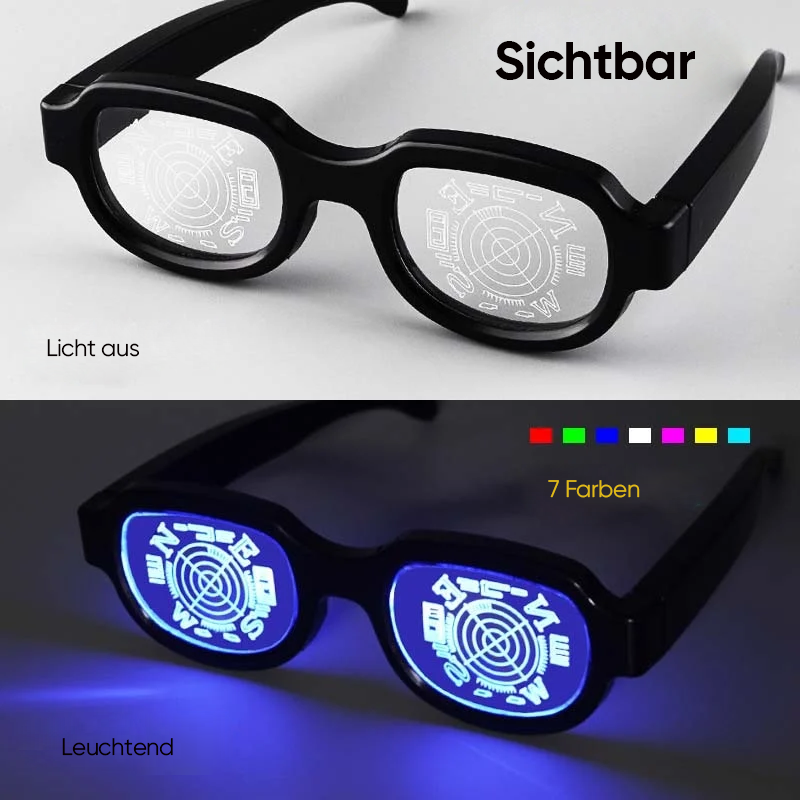 Luminous Glasses, Touch-Activated PC Frame, 40 g for Cosplay and Events