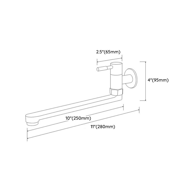 Stainless Steel Wall-Mounted Pot Filler Faucet, Single Handle