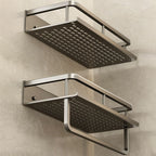 Carbon Steel Bathroom Shelf, 30–60 cm, Drill or Adhesive Mount