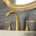 Brass Widespread Bathroom Sink Faucet with Two Lever Handles
