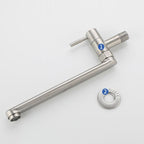 Stainless Steel Wall-Mounted Pot Filler Faucet, Single Handle