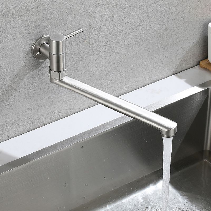 Stainless Steel Wall-Mounted Pot Filler Faucet, Single Handle