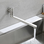 Stainless Steel Wall-Mounted Pot Filler Faucet, Single Handle