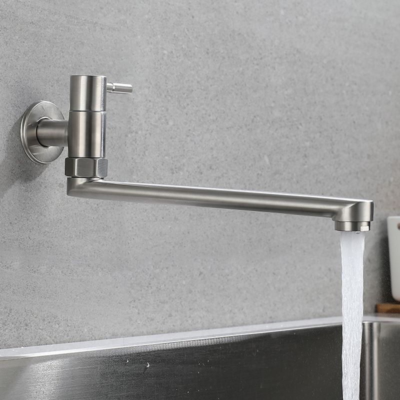 Stainless Steel Wall-Mounted Pot Filler Faucet, Single Handle