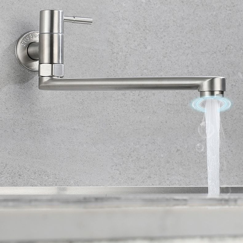 Stainless Steel Wall-Mounted Pot Filler Faucet, Single Handle