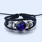 Zodiac Sign Bracelet in Alloy, Leather, Suede and Wax, 16cm + 5cm Adjustable