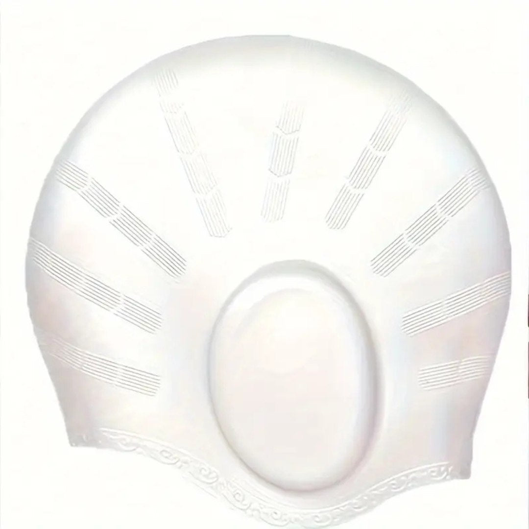 Silicone Swim Cap with Ear Pockets for Long or Thick Hair