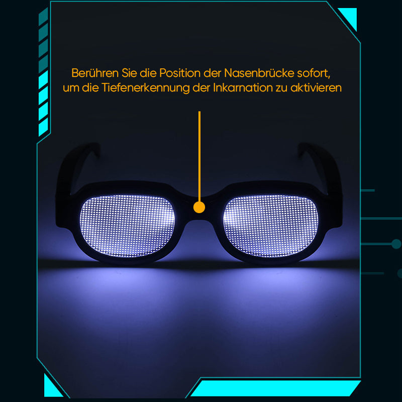 Luminous Glasses, Touch-Activated PC Frame, 40 g for Cosplay and Events