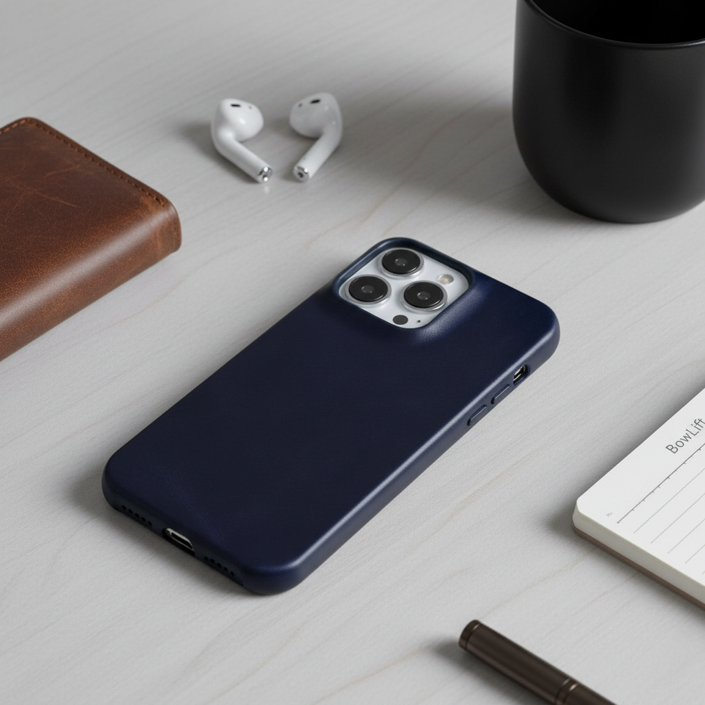Oil-Wax Genuine Leather Apple iPhone Case with Magnetic Ring