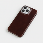 Oil-Wax Genuine Leather Apple iPhone Case with Magnetic Ring
