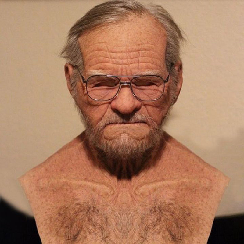 Natural Latex Bearded Costume Mask for Adults, Fits Heads up to 62 cm
