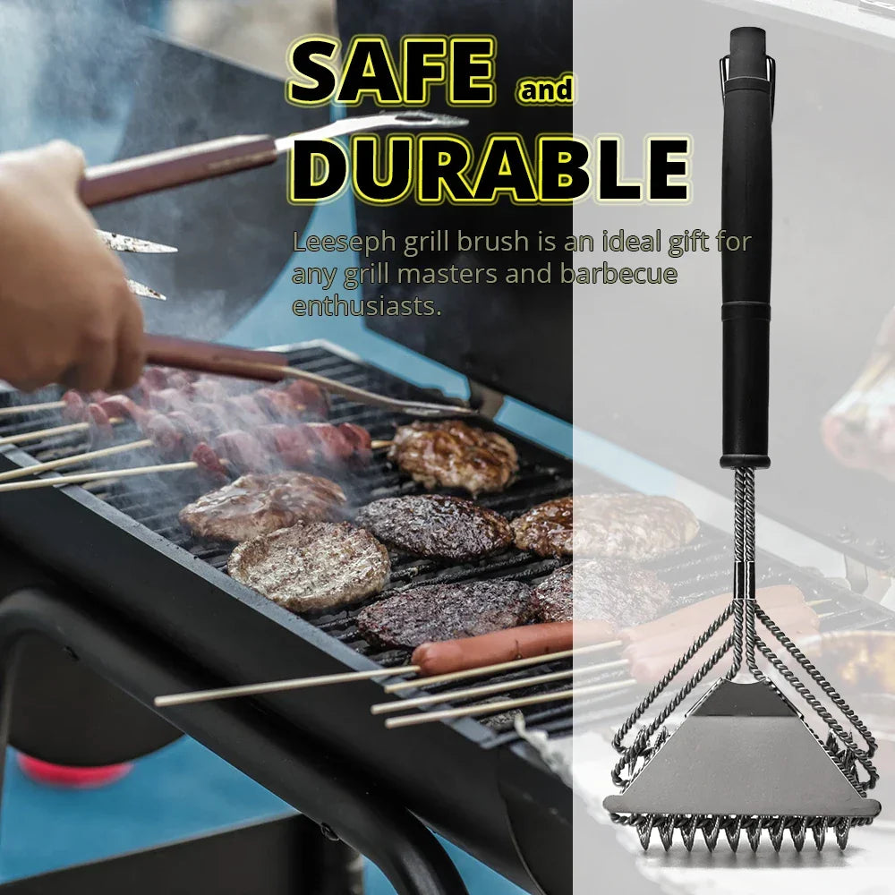 17-Inch Stainless Steel Bristle-Free BBQ Grill Brush Cleaner, view 3