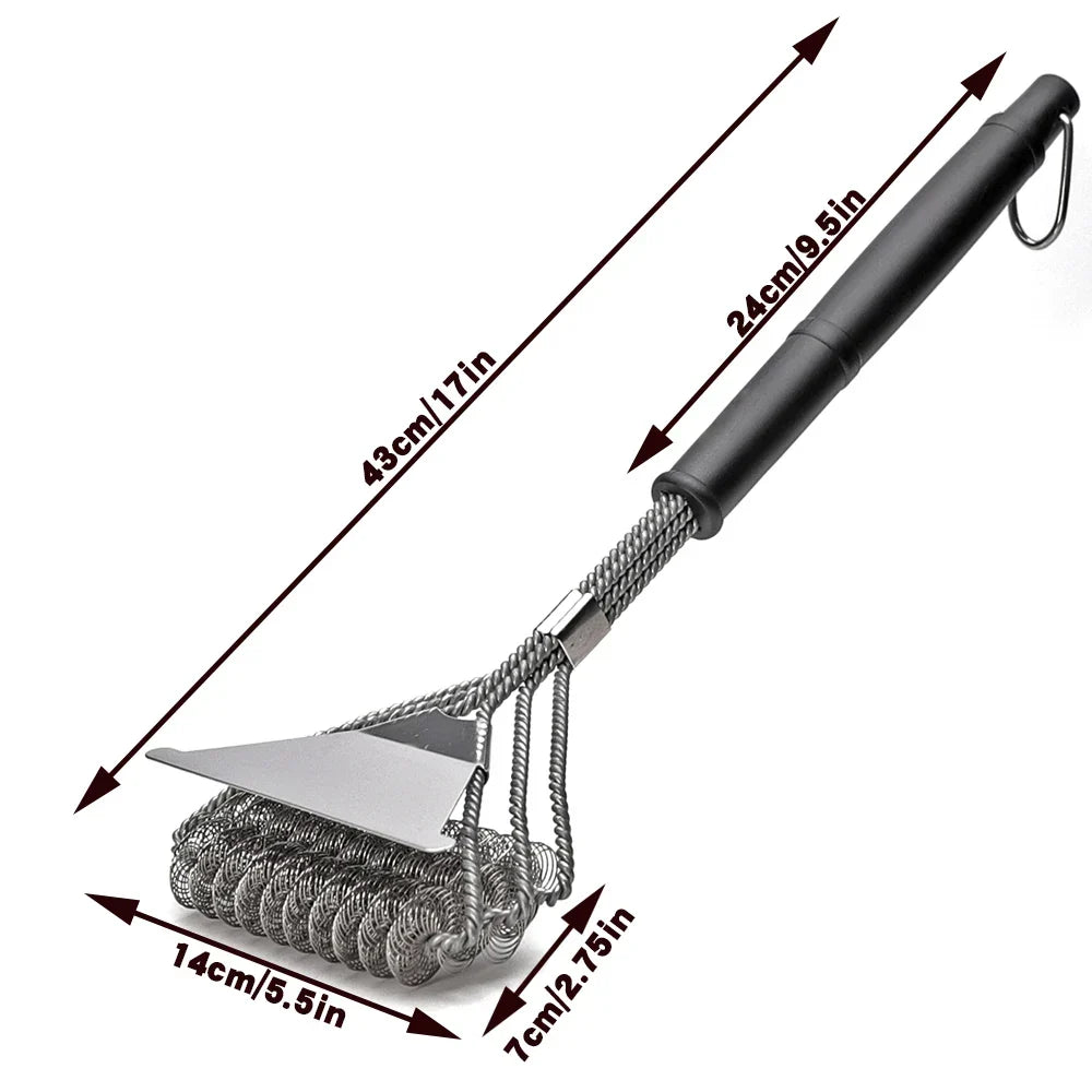 17-Inch Stainless Steel Bristle-Free BBQ Grill Brush Cleaner, view 4