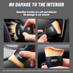 Soft-Bristle Car Interior Duster for Wet and Dry Cleaning