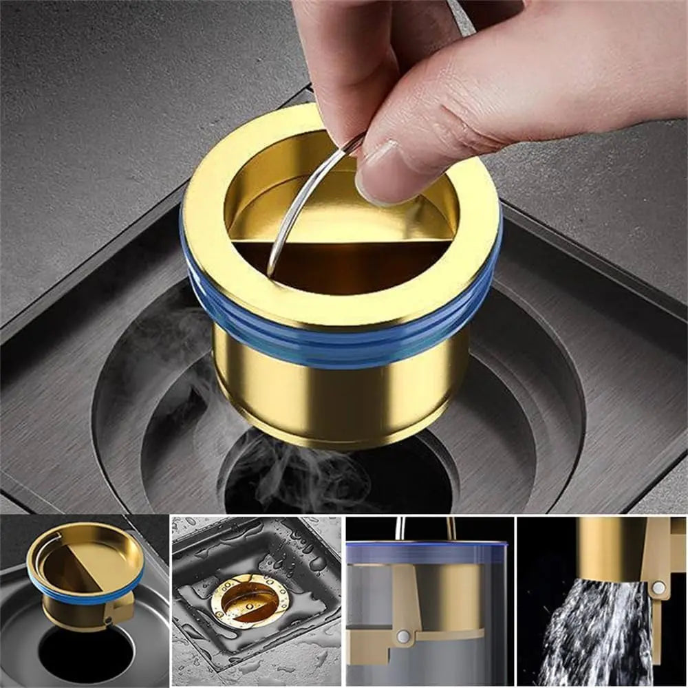 Brass Drain Core with Waterproof Silicone Seal, Hair Catcher, 4.2 × 3.2 × 3 cm
