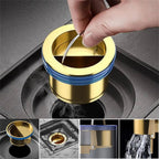 Brass Drain Core with Waterproof Silicone Seal, Hair Catcher, 4.2 × 3.2 × 3 cm