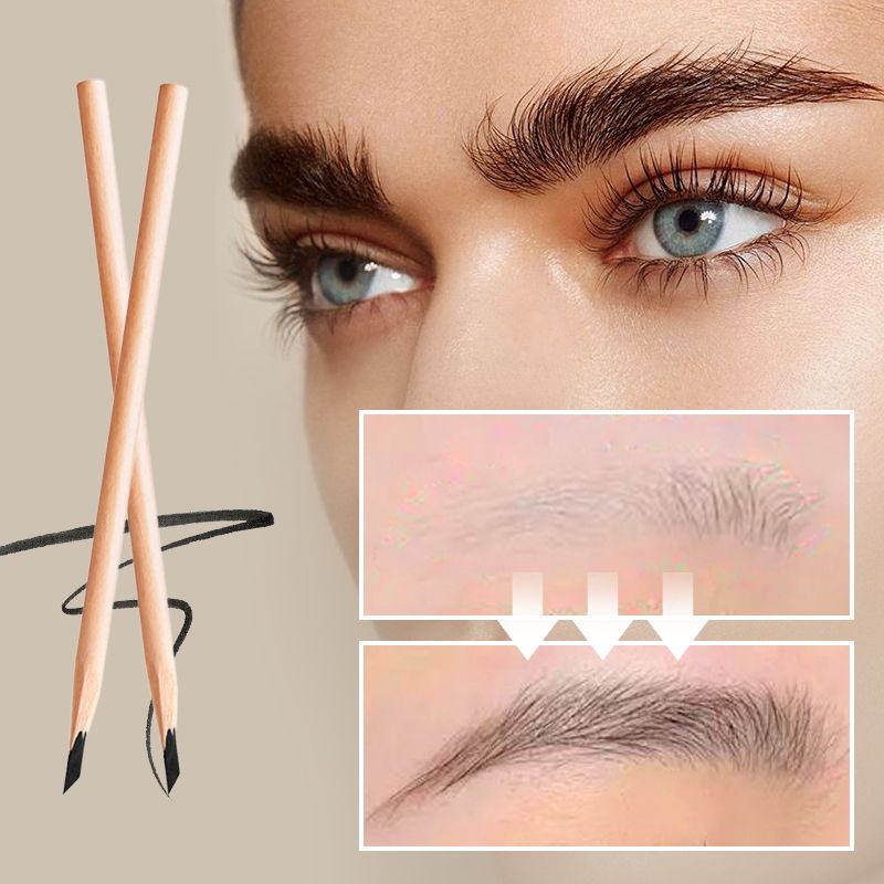 Wooden Eyebrow Pencil for Precise Brows and Eye Definition, Water-Resistant