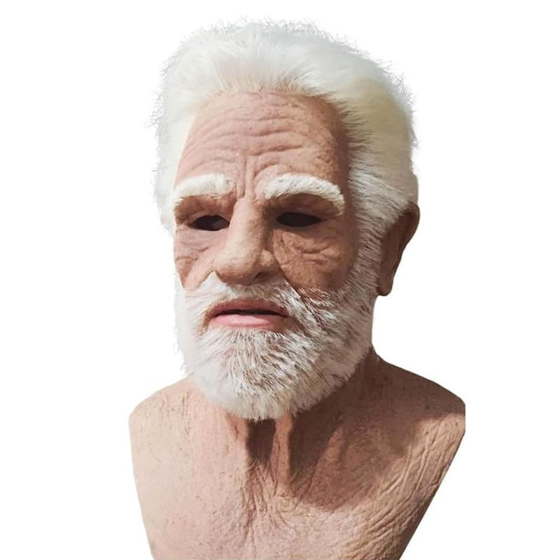 Natural Latex Bearded Costume Mask for Adults, Fits Heads up to 62 cm