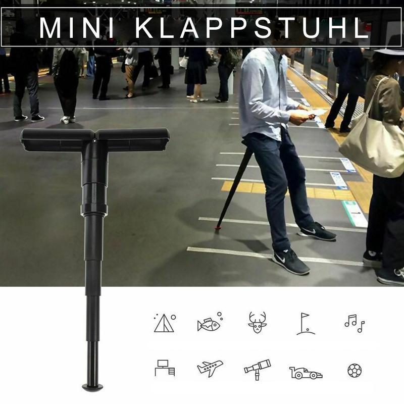 Foldable Walking Stick with Integrated Seat, Aluminum Alloy, 113 kg Capacity