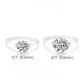 S925 Sterling Silver Moissanite Invisible Band Ring, 1–2 Carat