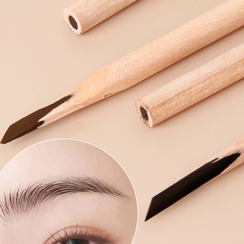 Wooden Eyebrow Pencil for Precise Brows and Eye Definition, Water-Resistant