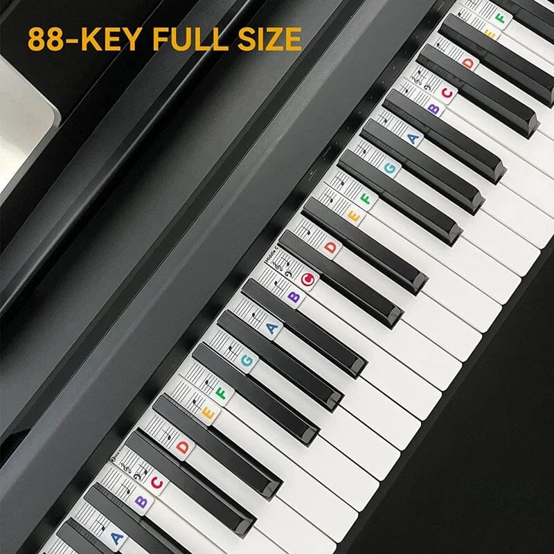 Removable Silicone Piano Keyboard Note Labels for 88-Key Pianos