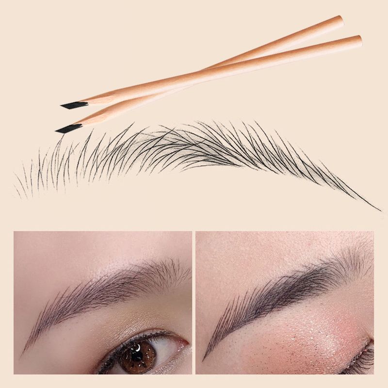 Wooden Eyebrow Pencil for Precise Brows and Eye Definition, Water-Resistant