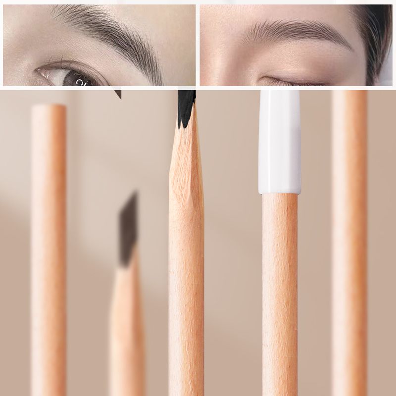 Wooden Eyebrow Pencil for Precise Brows and Eye Definition, Water-Resistant