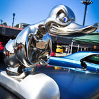 Angry Rubber Duck Radiator Emblem, Chrome-Plated, 6 × 4 Inches