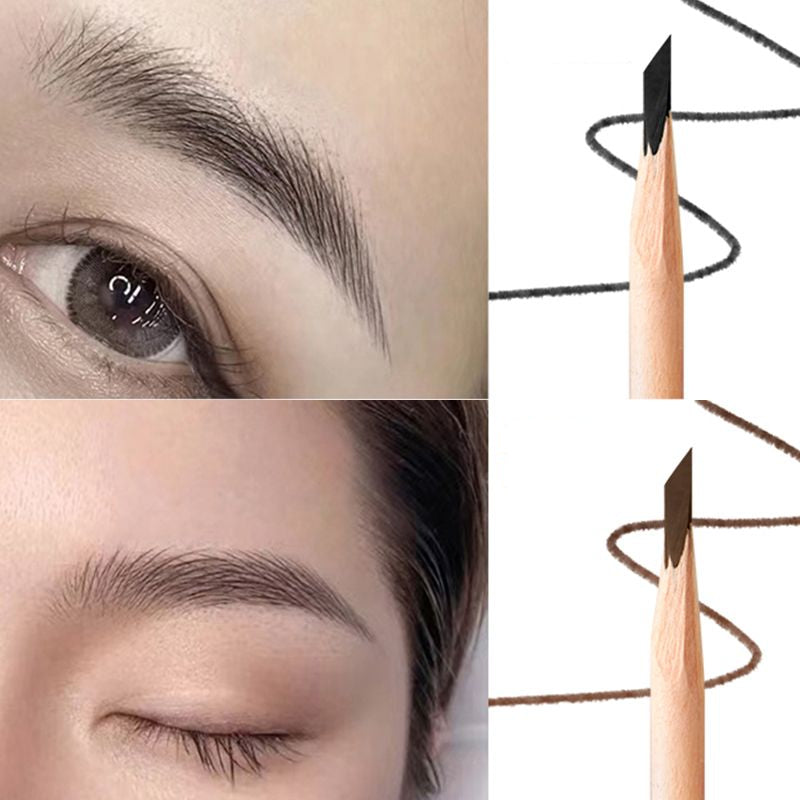 Wooden Eyebrow Pencil for Precise Brows and Eye Definition, Water-Resistant