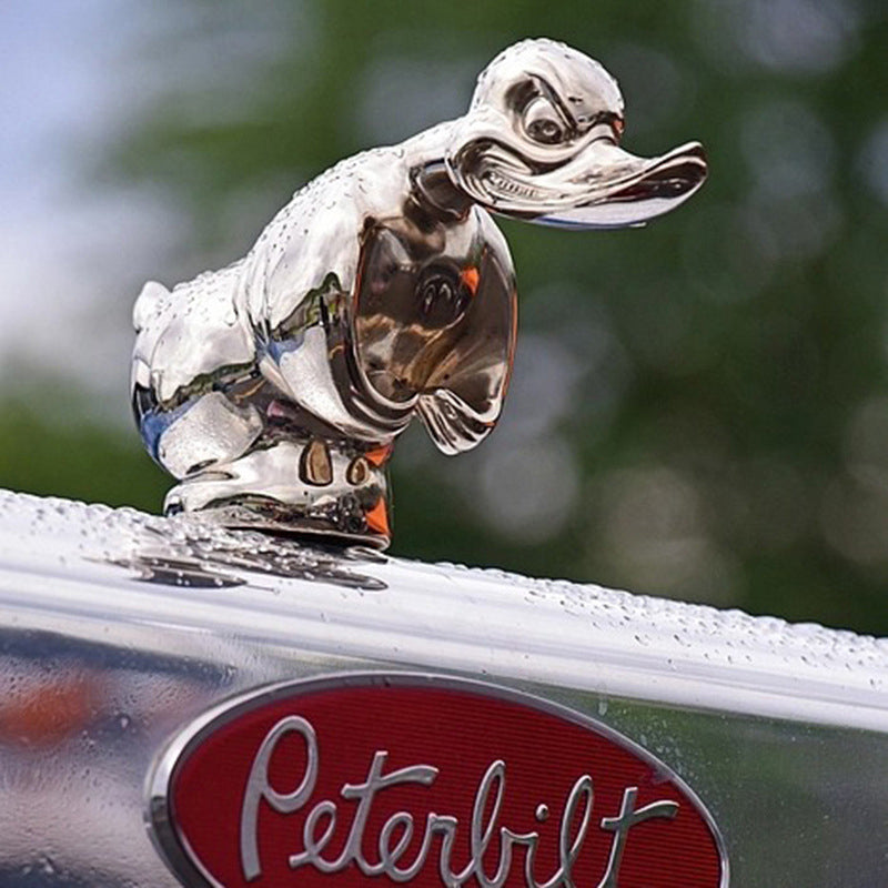 Angry Rubber Duck Radiator Emblem, Chrome-Plated, 6 × 4 Inches