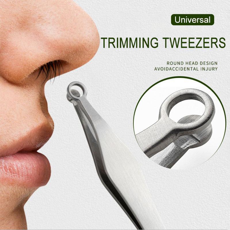 Manual Stainless Steel Nose Hair Trimmer Tweezers, 9.4 cm