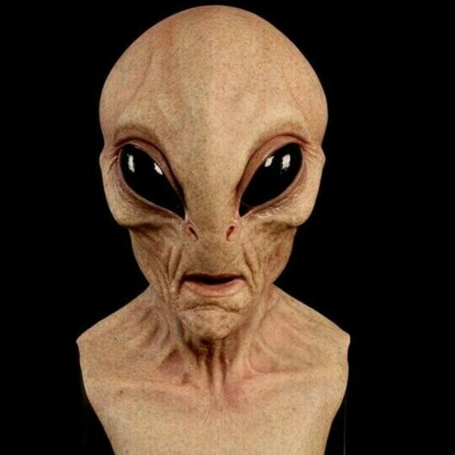 Realistic Alien Mask, Latex and Silicone, 53–61 cm for Halloween and Cosplay