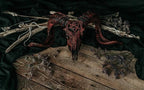 Carved Resin Ram Skull with Removable Horns, 20cm Wide