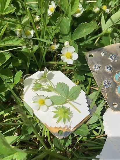 Mini Flower Press, 35 × 50 mm, Silver Sheet and Brass Details