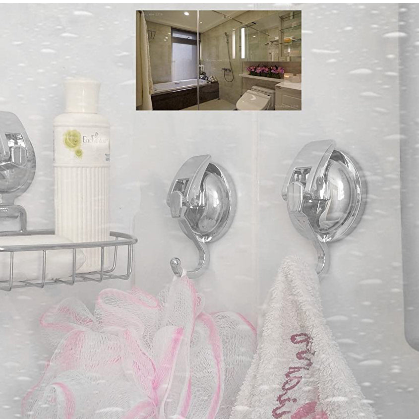 2-Pack Heavy-Duty Vacuum Suction Cup Hooks for Kitchen and Bathroom