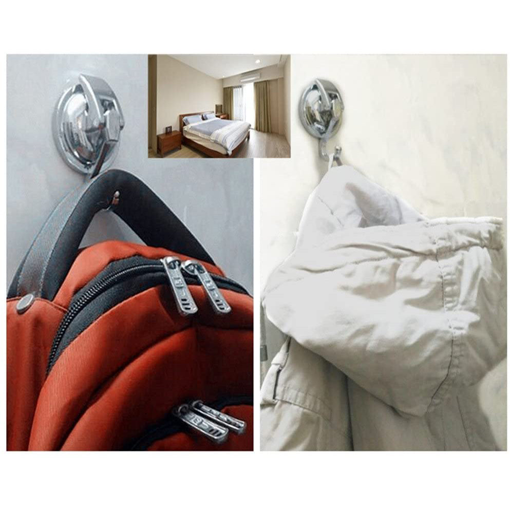 2-Pack Heavy-Duty Vacuum Suction Cup Hooks for Kitchen and Bathroom