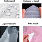 Frosted EVA Zip Storage Bags, 20-Pack, Two Sizes