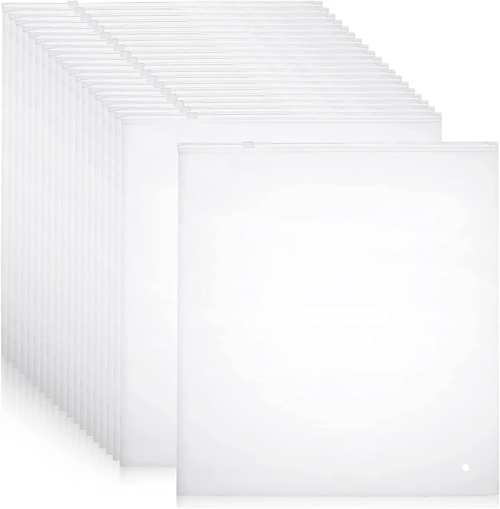 Frosted EVA Zip Storage Bags, 20-Pack, Two Sizes
