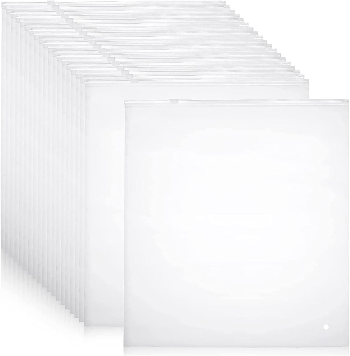 Frosted EVA Zip Storage Bags, 20-Pack, Two Sizes