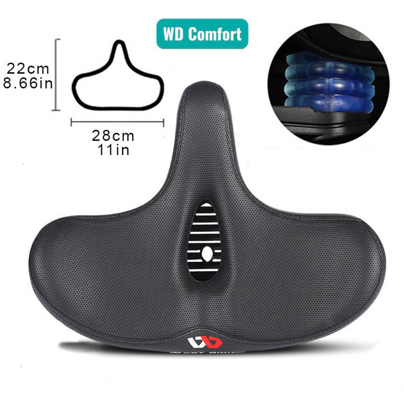 Extra Wide Breathable Ergonomic Bicycle Saddle, 8.5 x 11 in or 10.2 x 12.8 in